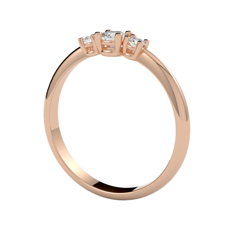 Pierścionek z diamentem Helios – złoto różowe 750 – GOLDPORT